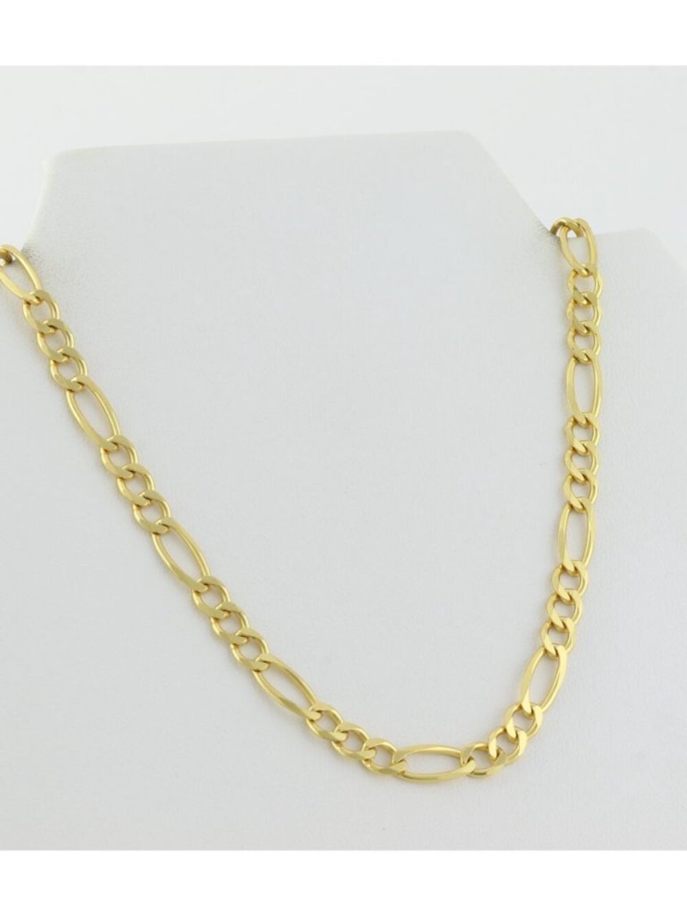 18k Yellow Gold Over Sterling Silver Figaro Link Chain Necklace 20" Men or Women - Picture 8 of 11